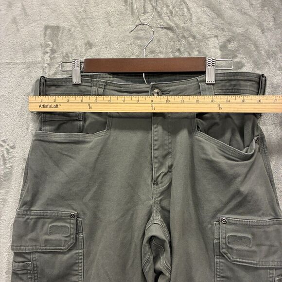 Duluth Trading Co Canvas Pants Gray Relaxed Fit Flex Fire Hose 33x30 Hiking - Picture 2 of 5